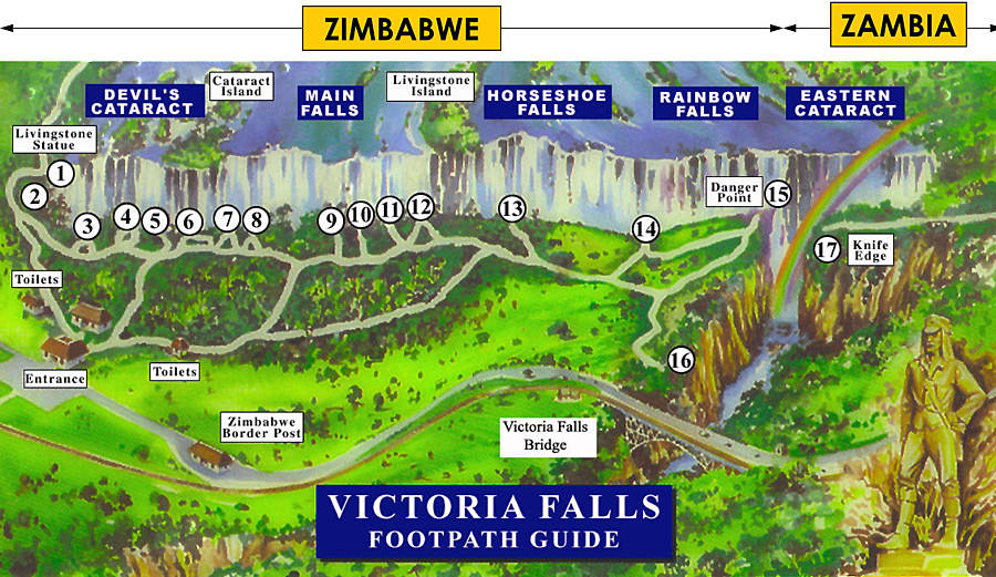 نقشه آبشار ویکتوریا
