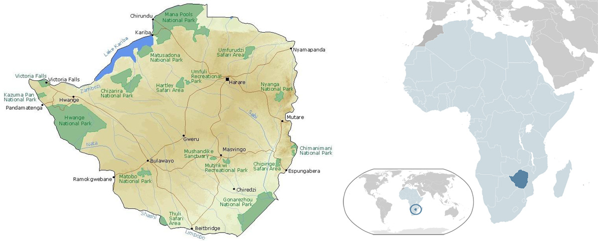نقشه زیمبابوه