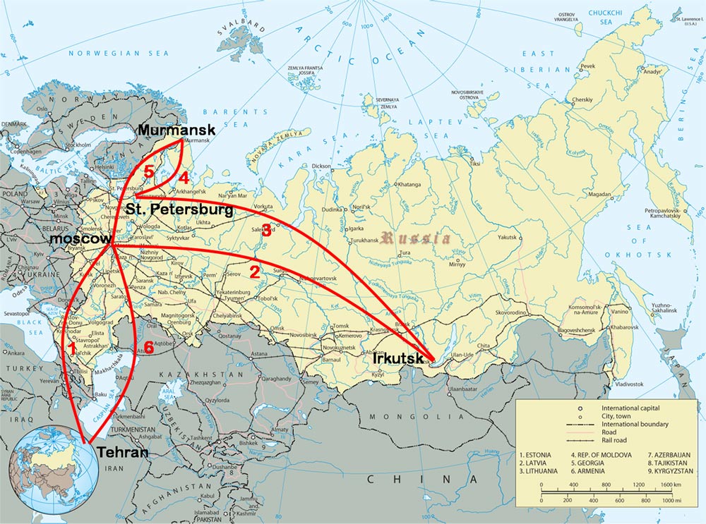 نقشه سفر روسیه